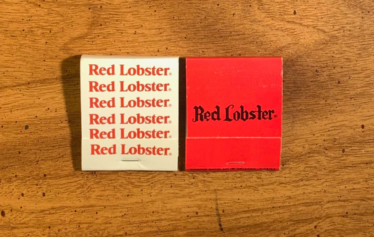 Vintage Matchbooks, Red Lobster, Seafood, Restaurant, Lot Of 2, with All Match Sticks, Free Ship in Usa