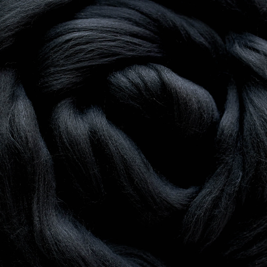 2Oz Tussah Silk Fiber Premium Grade Glossy Black Combed Top Roving. Hand Spinning, Blending, Felting, Dyeing, Weaving, Paper & Soap Making