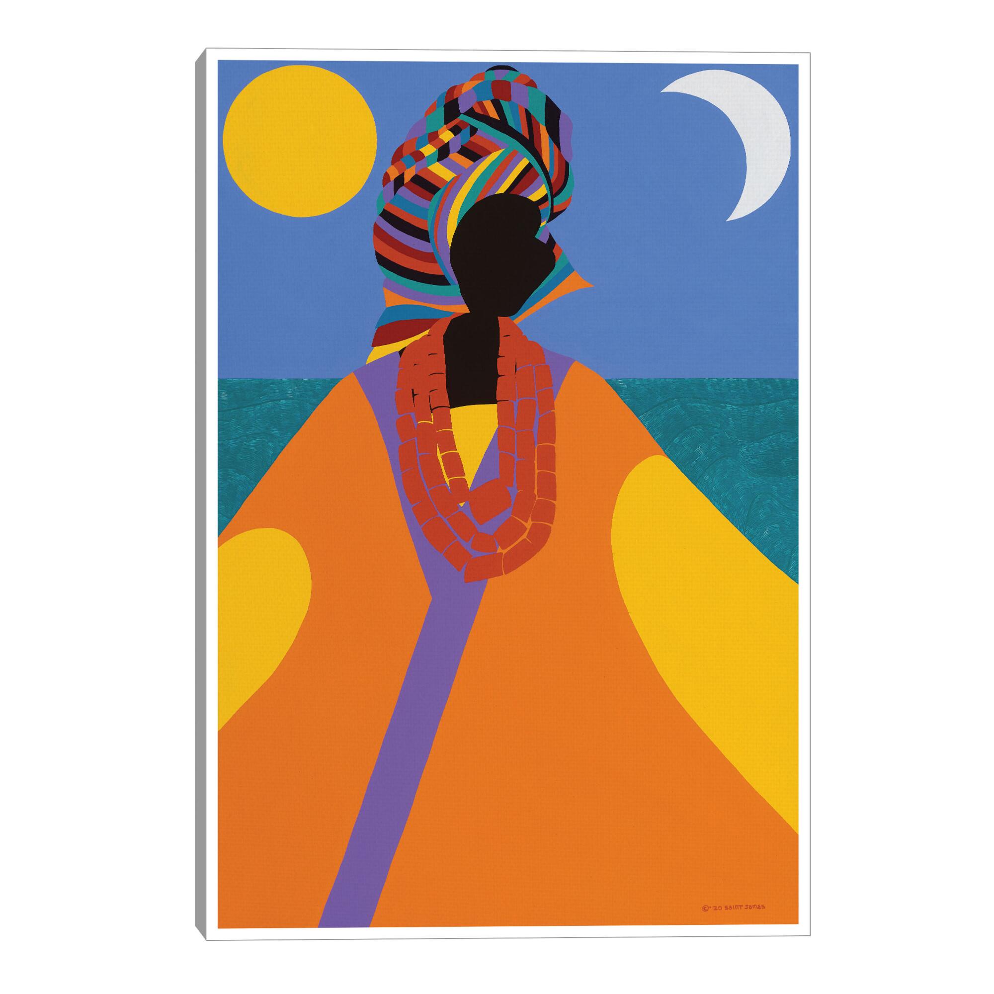 Nana Buluku by Synthia SAINT JAMES Framed Canvas Wall Art: Yellow/Multi by World Market