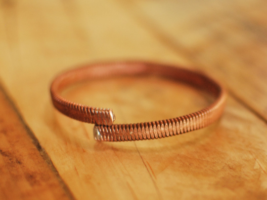 Hammered Piano String Bracelet, Cuff Copper Unique Pianist Gift