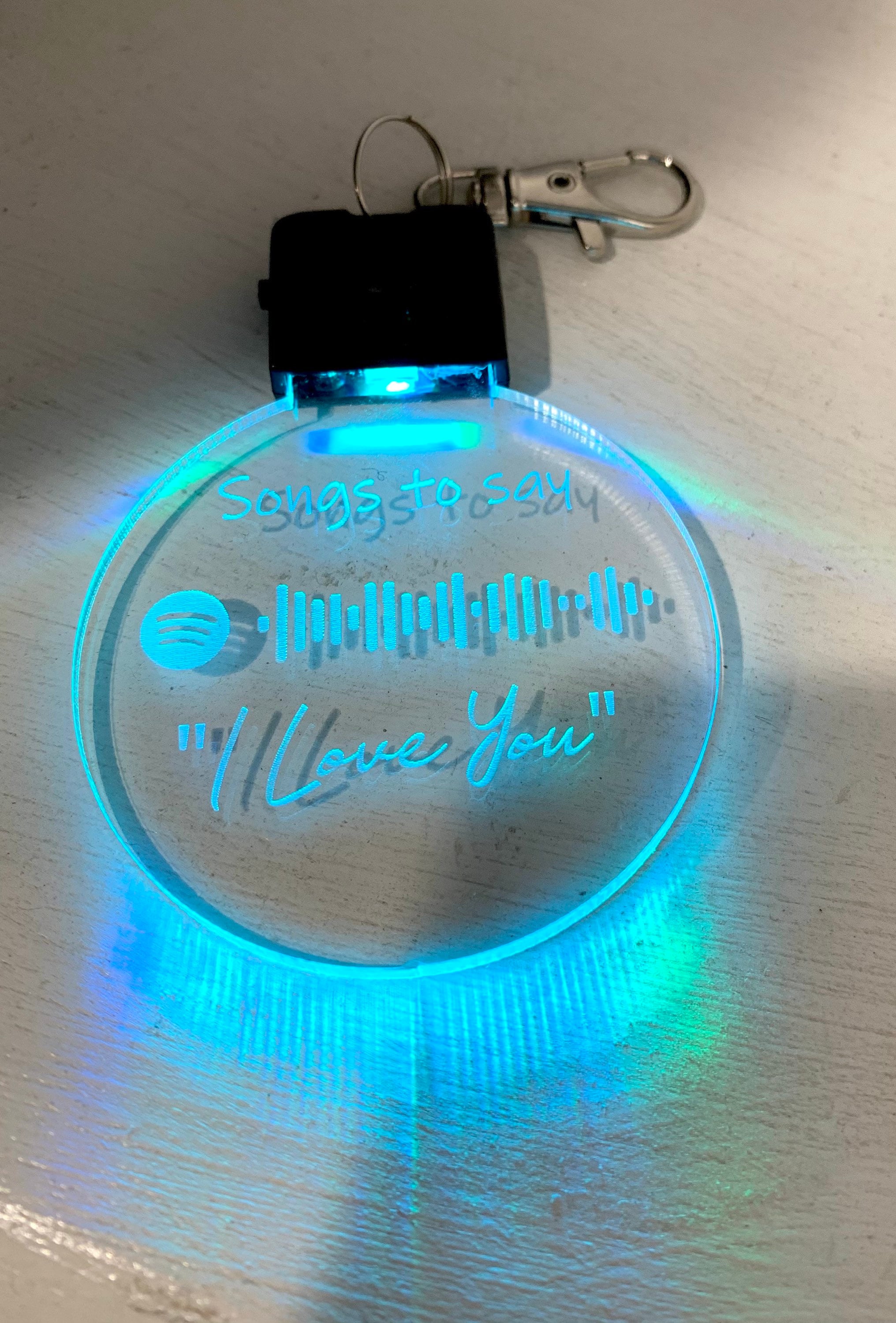 Personalized Spotify Code Light Up Keychain | Gift For Girlfriend Led Christmas Acrylic Playlist Modern Mixtape