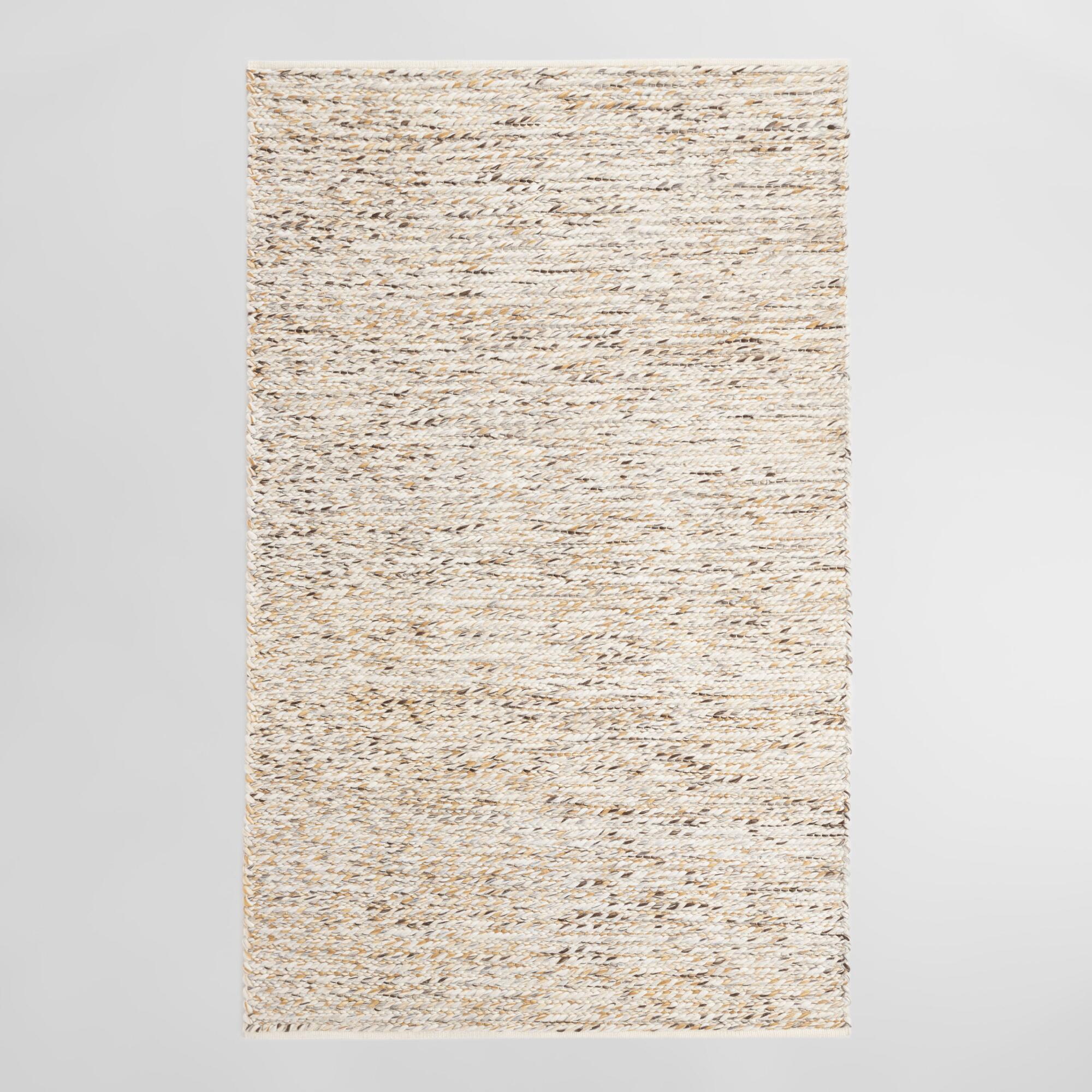 Ivory Chunky Sweater Style Harbin Indoor Outdoor Patio Rug by World Market