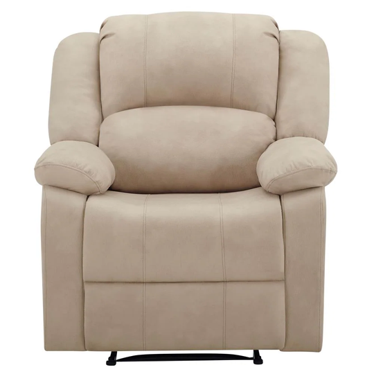 Relax A Lounger Armani Casual Beige Polyester/Blend Reclining Loveseat in Off-White | PTN1SRCBG