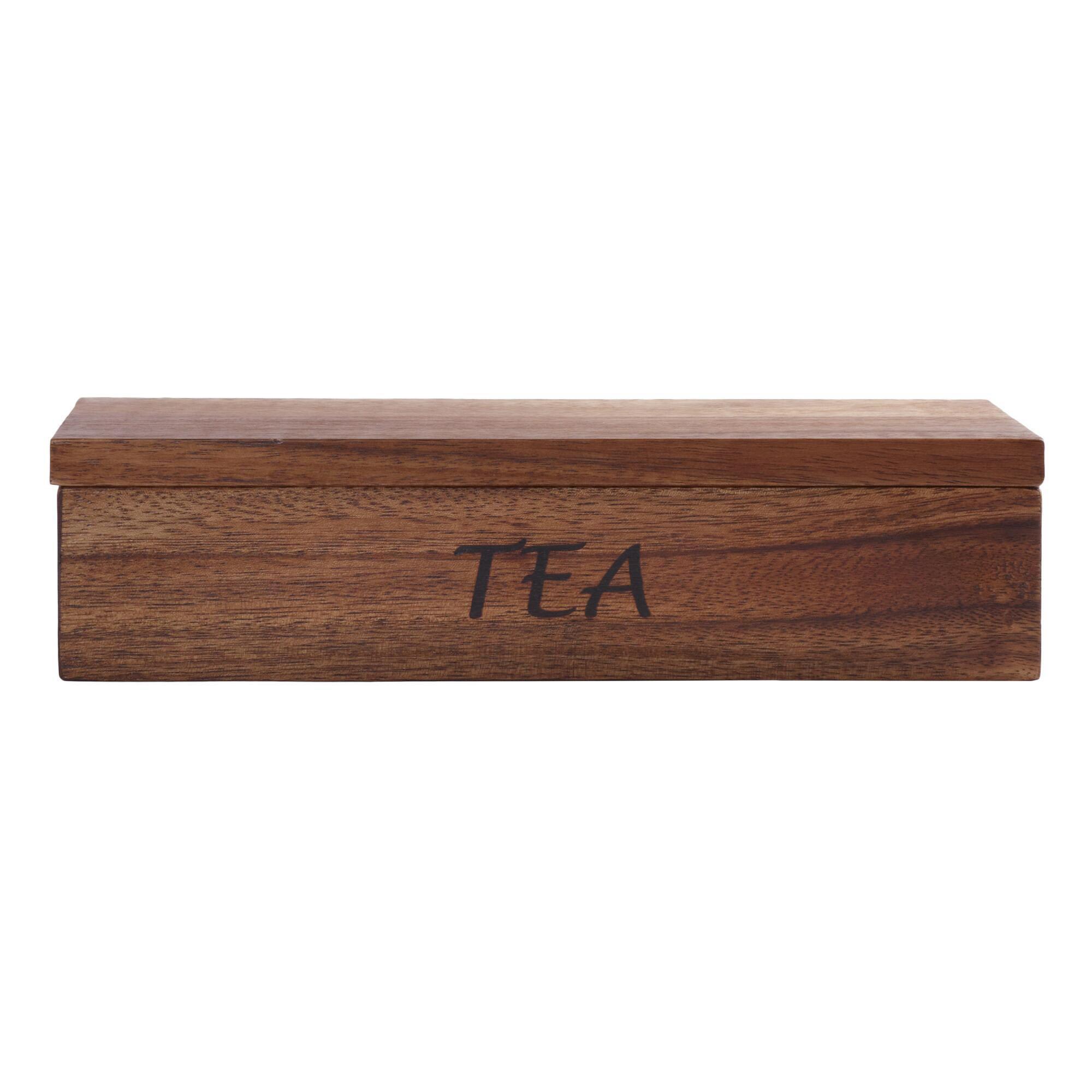 Acacia Wood Tea Storage Box: Brown by World Market