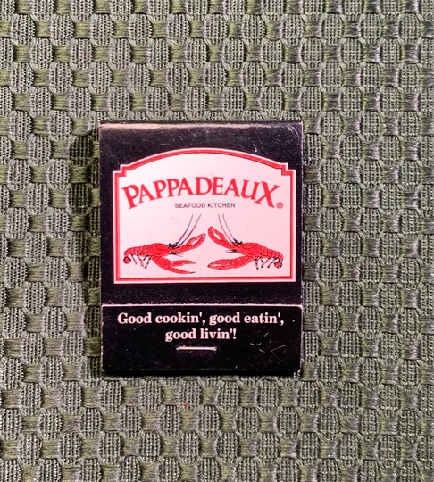 Vintage Matchbook, Pappadeaux, Seafood Restaurant, Houston & Dallas, Texas, with 20 Match Sticks, Free Ship in Usa