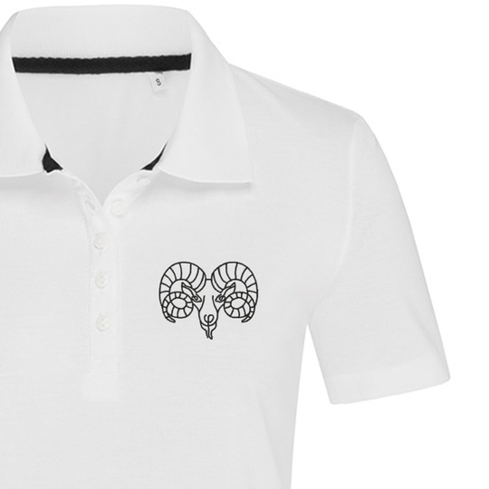 Embroidered Aries Sign Polo For Ladies | Zodiac Poloshirt