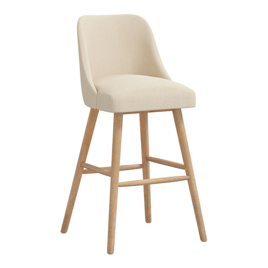 Linen Kian Upholstered Barstool: Natural by World Market