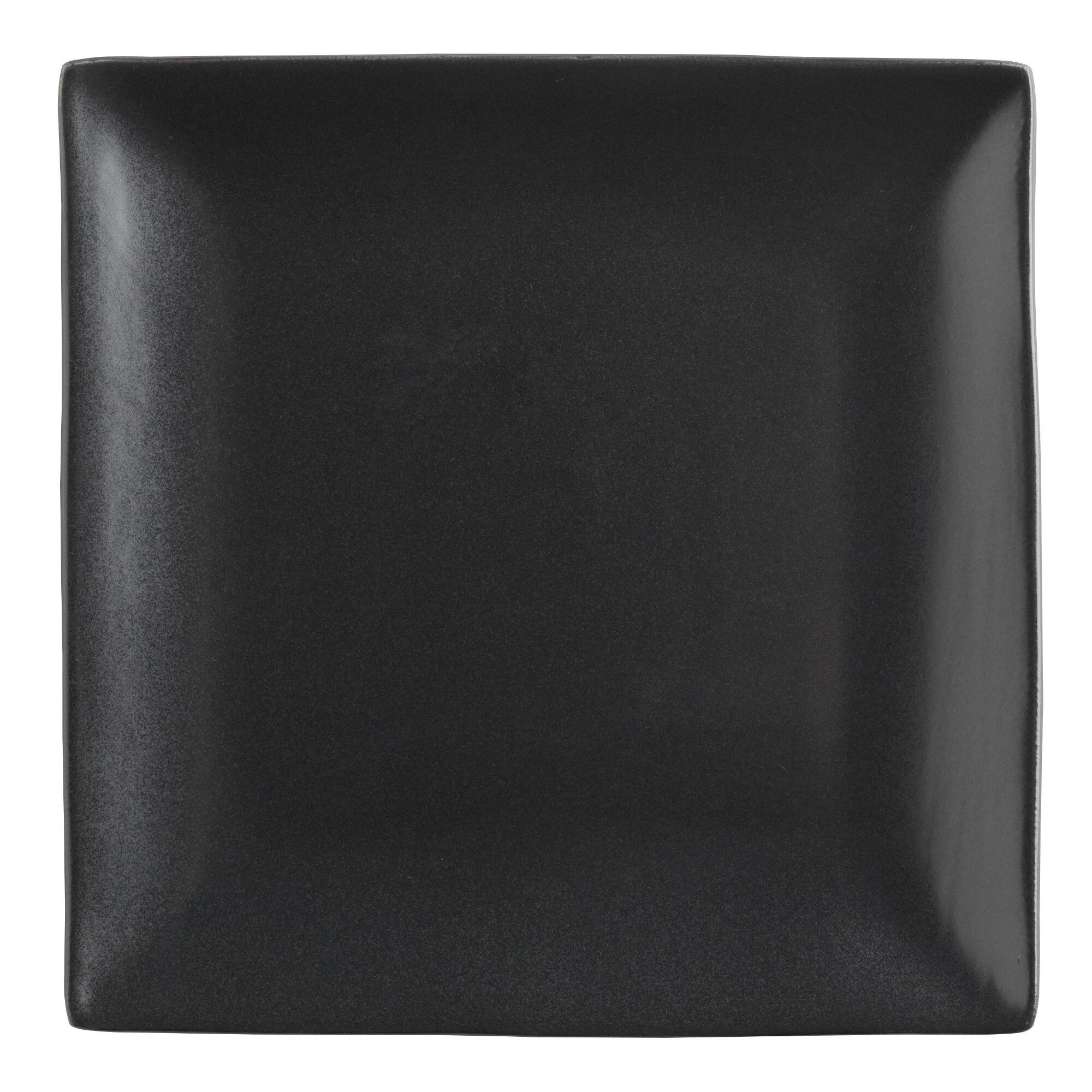 Square Black Trilogy Salad Plates Set Of 4 - Stoneware by World Market