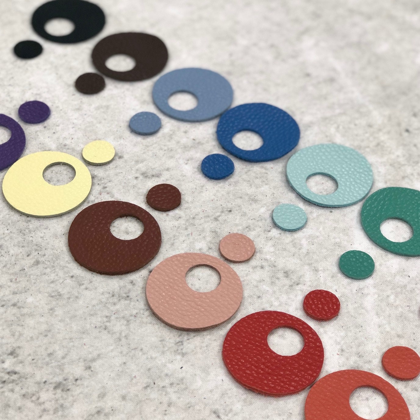 Genuine Leather, Solid Color, Large Circle Window, Small, Earring Blank, Pebble Grain, Tried N True, Diy Blanks, The Leather Guy