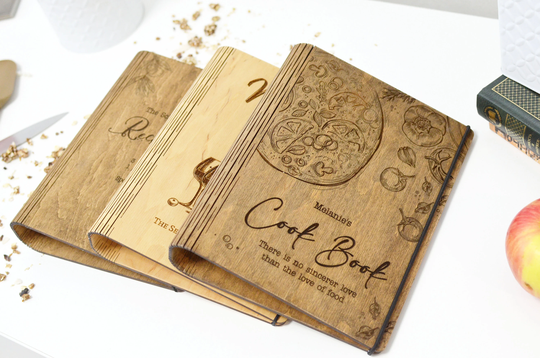 Family Heirloom Cookbook/Personalized Recipe Book /Wooden Binder/ Custom Recipes/ Gift For Mum /Anniversary Gift Recipe Journal