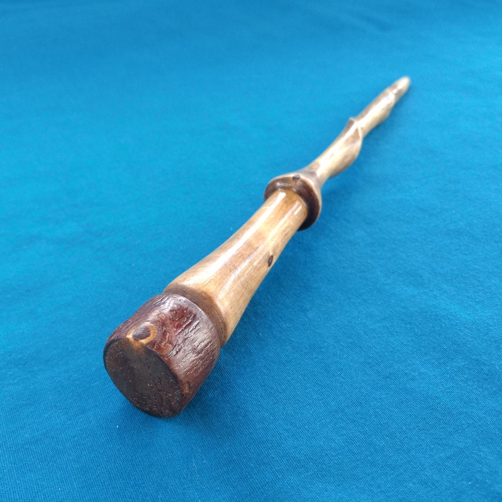 Wand, Hand Carved Spiral, Cottonwood, 9.75, Costume, Cosplay, Halloween, Magic, Pagan, Viking - Made & in The Usa