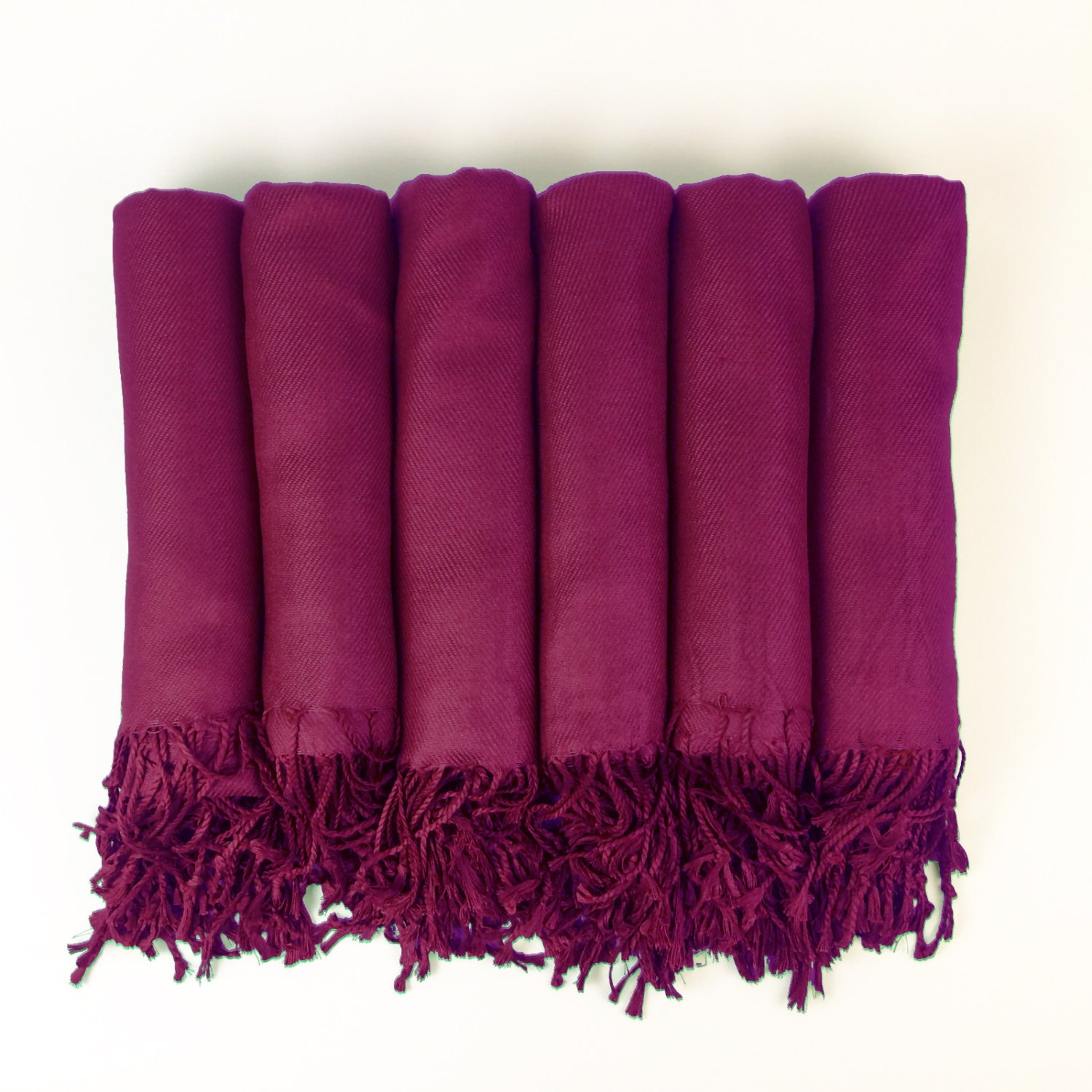 Pashmina Shawl in Berry Pink- Bridesmaid Gift, Wedding Favor - Monogrammable | Raspberry Sorority