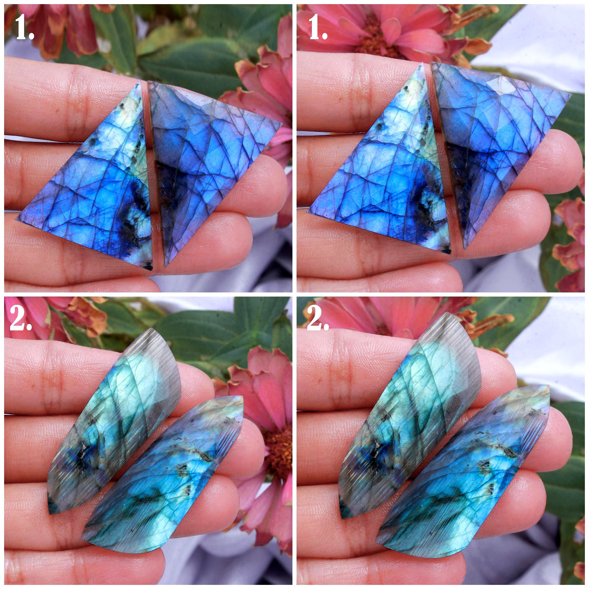 Rose Faceted Cut, Labradorite Pairs Earrings, Multi Gemstone, Earring Pair Gemstone Natural Matching Pair, Finding