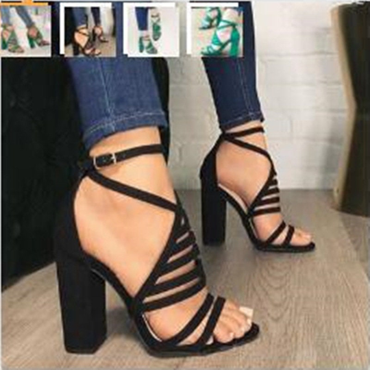 Shoes Women Stiletto High Heel Sandals Platform Hollow Out Thick Heel Sandals