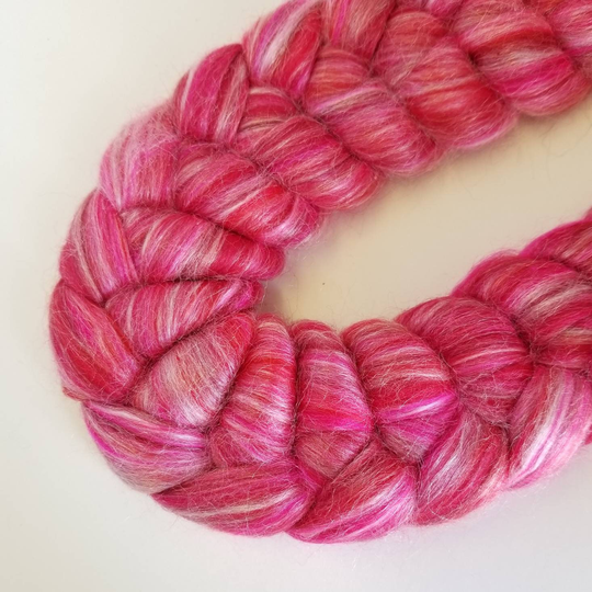 Merino Tussah Silk Blend Top Roving Spinning Fiber "Summer Lovin' 4 Oz