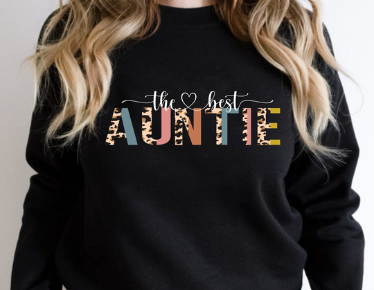The Best Auntie Sweatshirt, Leopard Print Sweater, Aunt Shirt, New Gift For Aunt, Her, Sweatshirt