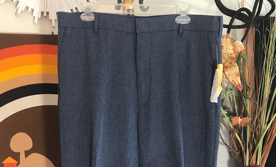 Levi's Action Slacks 1970's Men's Classic Blue Polyester Pants