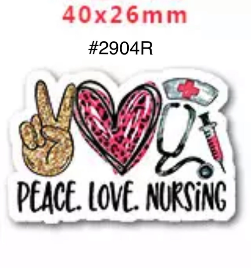 3 Or 5 Pc Medical Peace Love Nursing W Hat, Statoscopes & Needle Planar Resin Flat Back Cabochon Hair Bow Center Craft Supply