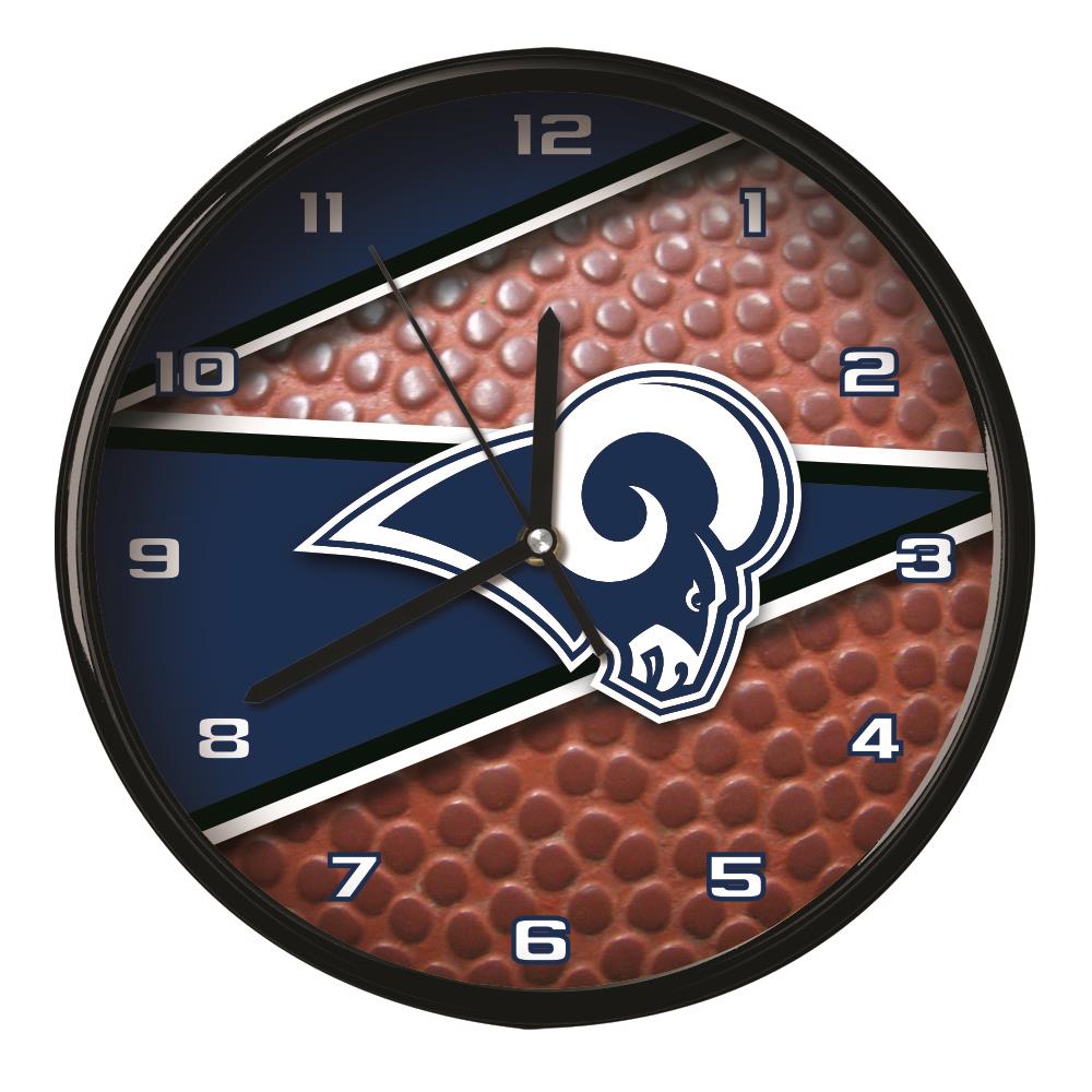 The Memory Company Los Angeles Rams Analog Round Wall Clock in Chrome | NFL-LAR-2677