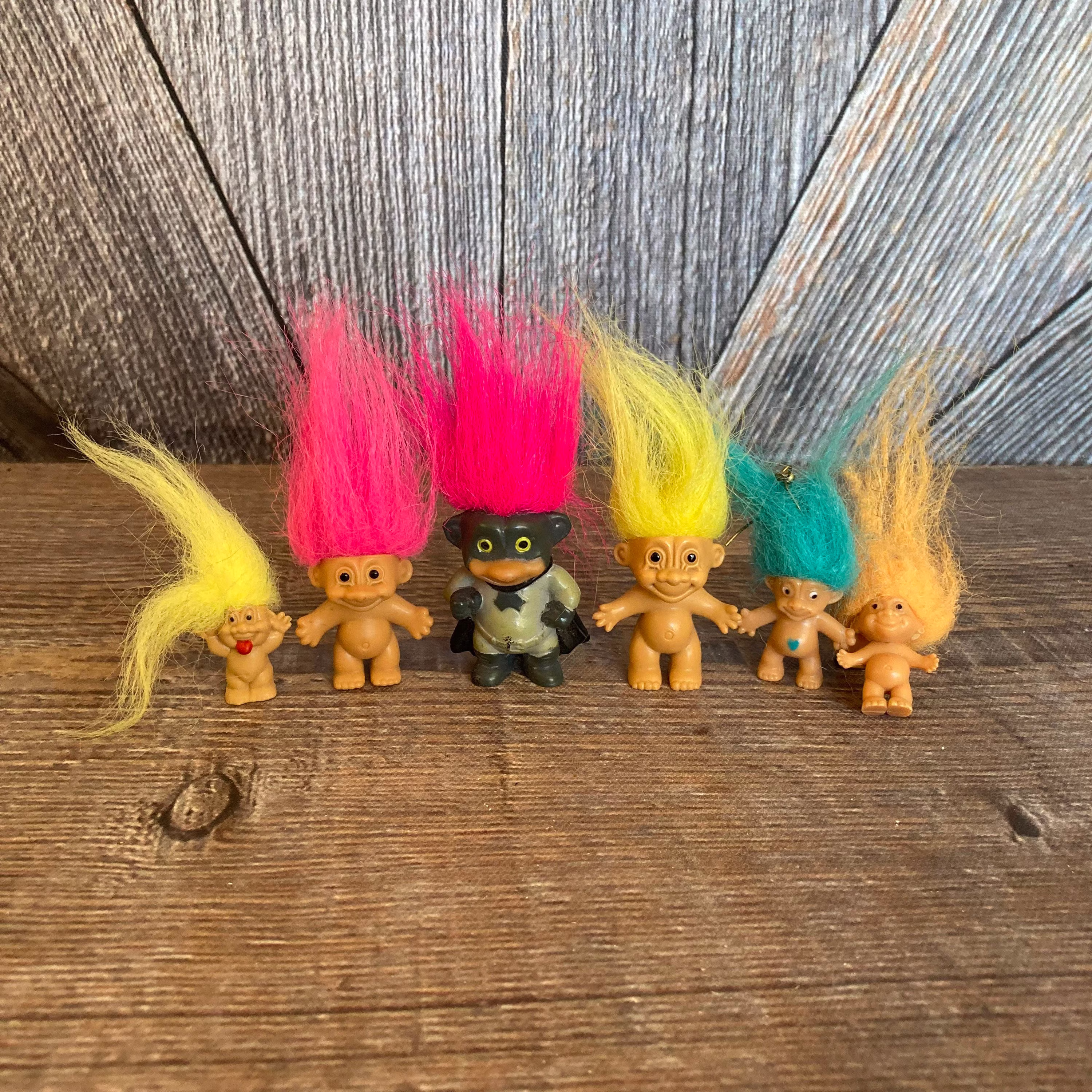 Vintage Troll Dolls {Russ Berrie Baby Trolls Miniature {2 Inch Troll} Doll Lot Diy Crafting Mini Small Set