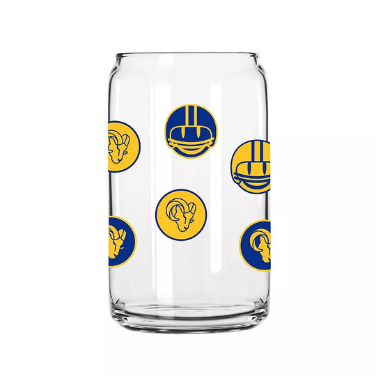 Los Angeles Rams 16oz. Smiley Can Glass, Multicolor