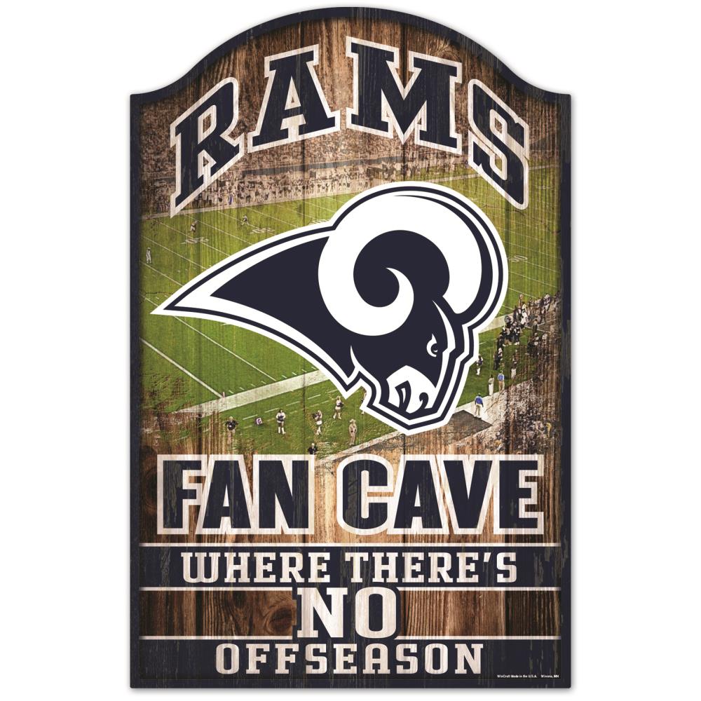 WinCraft Sports Officially Licensed Los Angeles Rams Fan Cave Wood Sign | 06059019