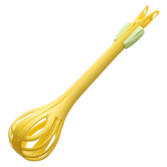 Egg Whisk Multi-use Anti-slid Handle PP 2 in 1 Easy to Use Egg Blender for Kitchen - yellow