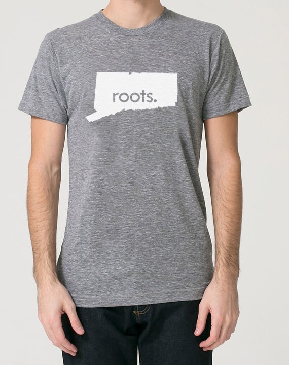 Connecticut Ct Roots Tri Blend Track T-Shirt - Unisex Tee Shirts Size S M L Xl