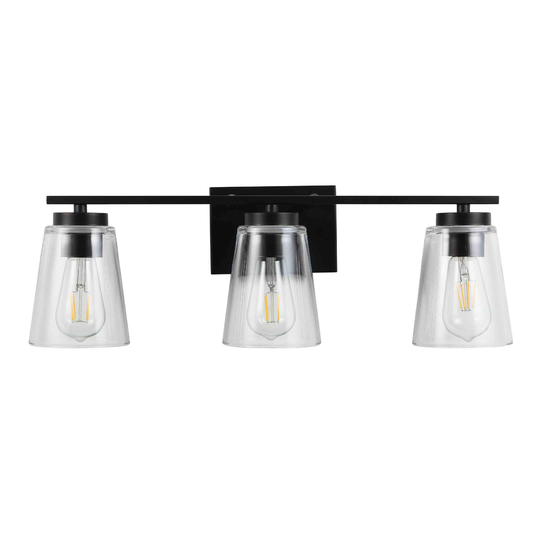 Black and Clear Glass 3 Light Grezler Wall Sconce: White by World Market
