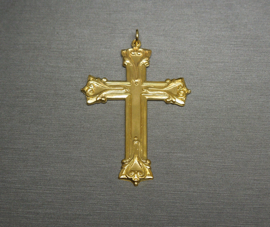 Unisex Mid Century Estate C1960 Sterling Silver Gold Vermeil Large Cross Pendant/Men's 2.40" X 1.55"