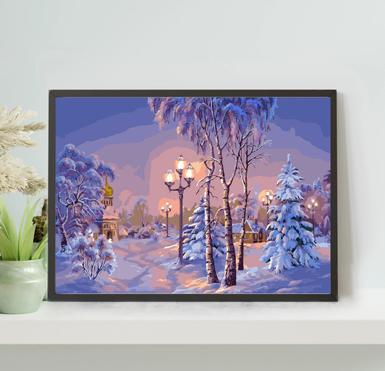 Diy Paint By Numbers For Adults Christmas Snow Scene Painting Acrylic Kit Home Wall Living Room Decoration