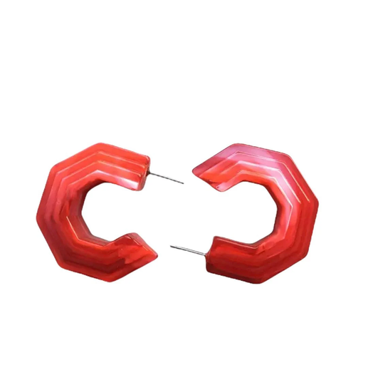 Acrylic Red Hoops