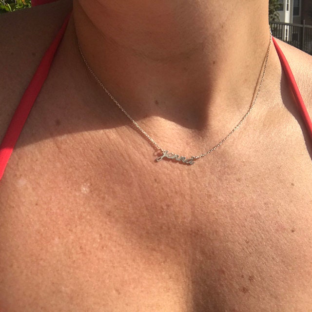 Mothers' Day Gift - Name Necklace Personalized Minimalist in Sterling Silver, Gold & Rose For Women