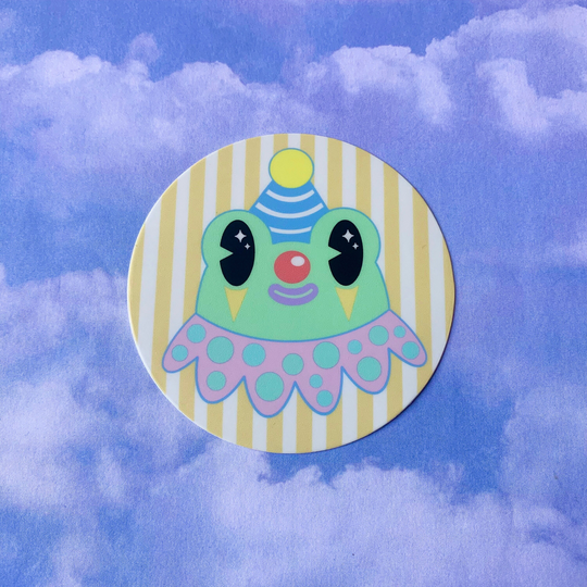 Froggy Clown Vinyl Waterproof Sticker