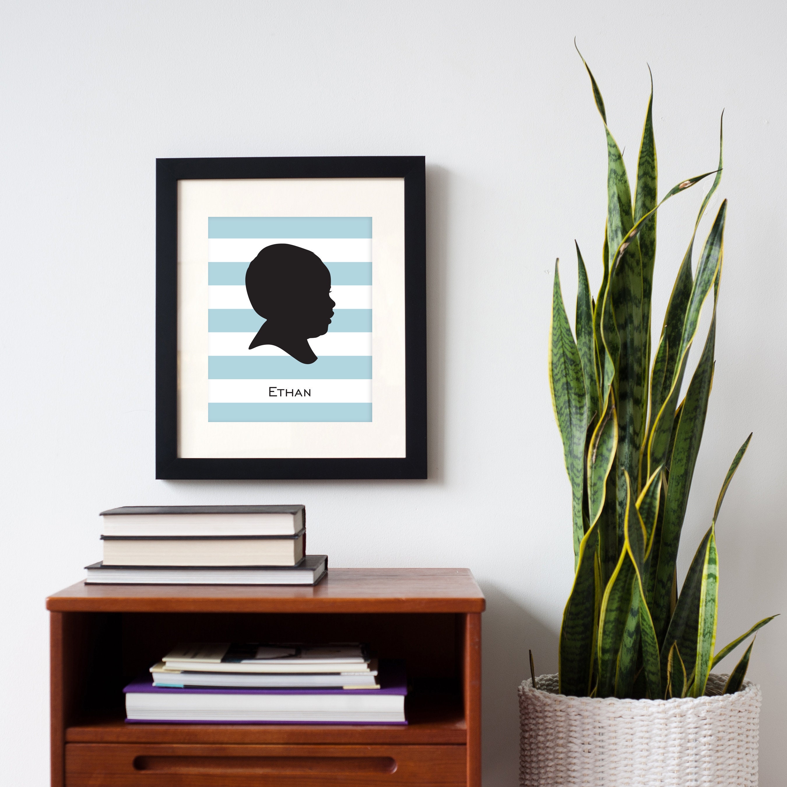 Silhouette Custom Print Made From Your Photo - By Simply Silhouettes Personalized Portrait