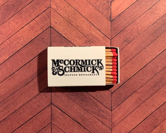 Vintage Matchbook, Mccormick & Schmicks, Seafood, Restaurant, Matchbox, Seattle, Wa, with Wooden Matches, Free Ship in Usa