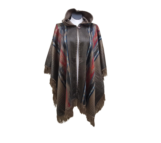Baby Alpaca Wool Blended Poncho. Lightweight Cape. Soft & Warm Adult Size