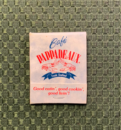 Vintage Matchbook, Cafe Pappadeaux, Seafood Restaurant, Houston, Texas, with 20 Match Sticks, Free Ship in Usa