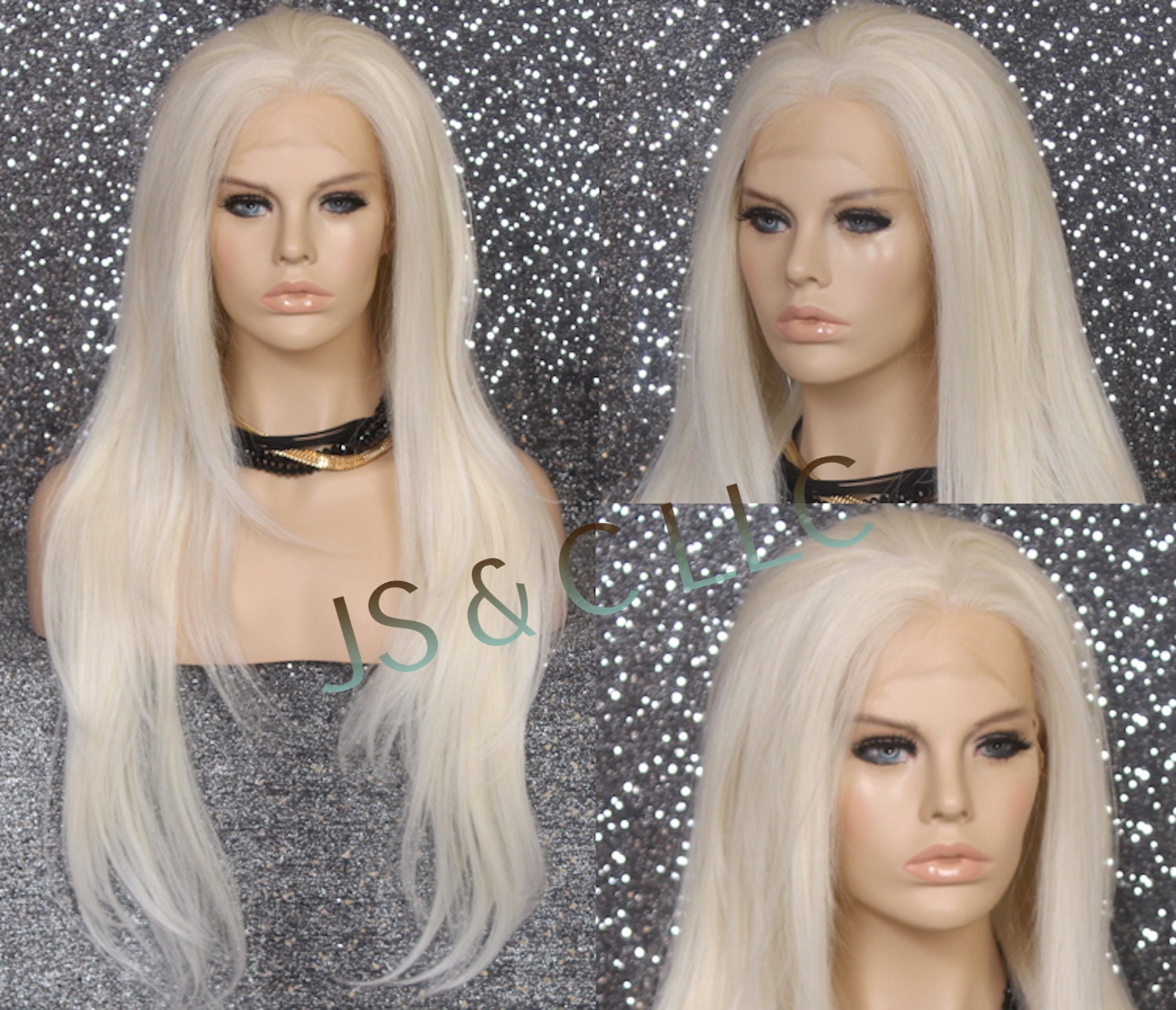 Full Soft Swiss Human Hair Blend Lace Front Wig Heat Safe Platinum Bonde Barely Loose Waves With Layeres Of Sliky Hair No Parting