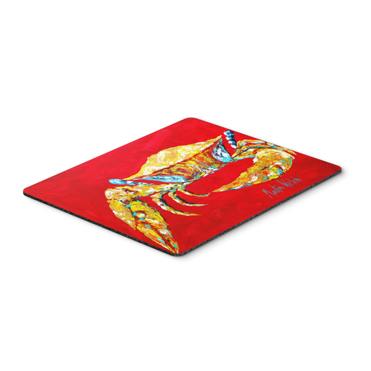 Caroline's Treasures MW1116MP Crab Blue on Red, Sr Mouse Pad, Hot Pad or Trivet, Large, multicolor