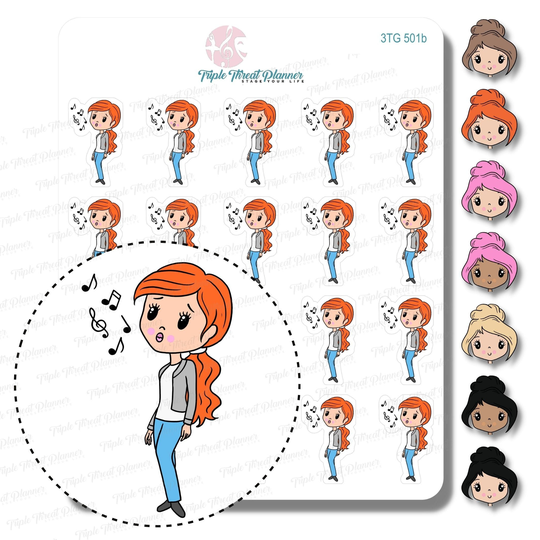 Singing With Notes Sticker Sheet