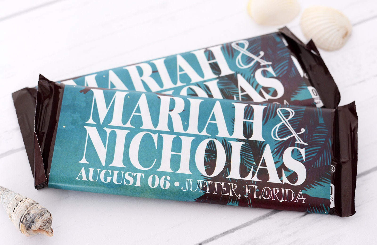 Wedding Candy Bar Wrappers - 25 Chocolate Wrappers Labels Custom Stickers For Weddings Beach #wdihb-169