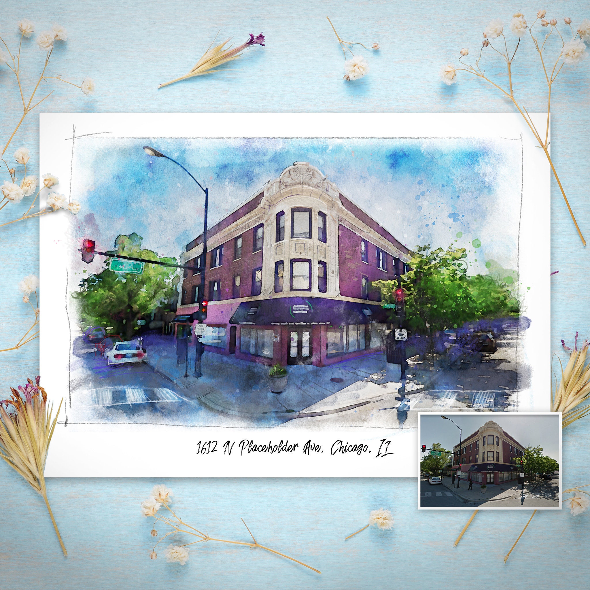 Home Portrait From Photo, Painting, House Watercolor, First Gift, Drawing, Housewarming New Realtor Gift