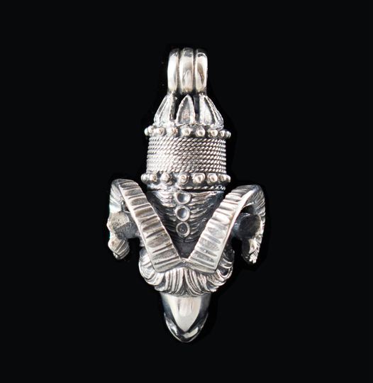 Ram's Head Torc X-Large Pendant in 925 Sterling Silver-Symbol Of Strength, Leadership & Protectiveness-Ancient Greek Motif