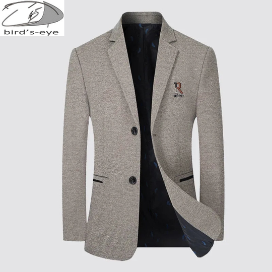 2022 New Men's Trendy Blazers Wool Blended Solid Color Single-Breasted Suit Jacket British Gentleman Casual Blazers Male 3XL - auburn, asian xxl is