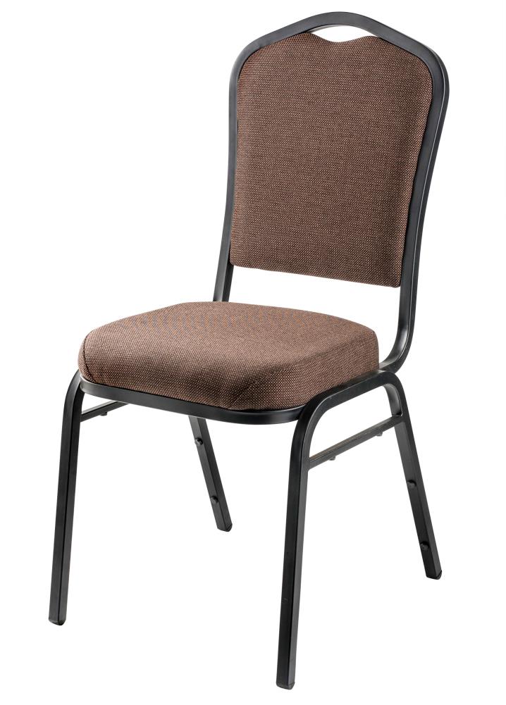 National Public Seating Set of 4 Banquet Stack Chair 4 pack Casual Polyester/Polyester Blend Upholstered Dining Side Chair (Metal Frame) in Brown