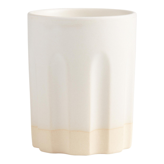 White Reactive Glaze Fluted Tumbler - Stoneware by World Market