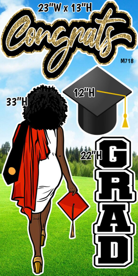 Graduation, Poc, Woman, Graduate, She Believed She Could, Party Props, Congrats, Lawn Signs, Yard Cards | M718 Qs