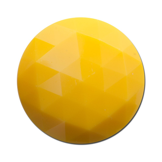Vintage Yellow Faceted Acrylic Cabochons 30mm | 2 Cab825