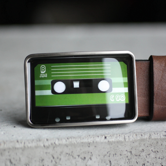 Audio Cassette Belt Buckle, Retro Green Belt Buckle